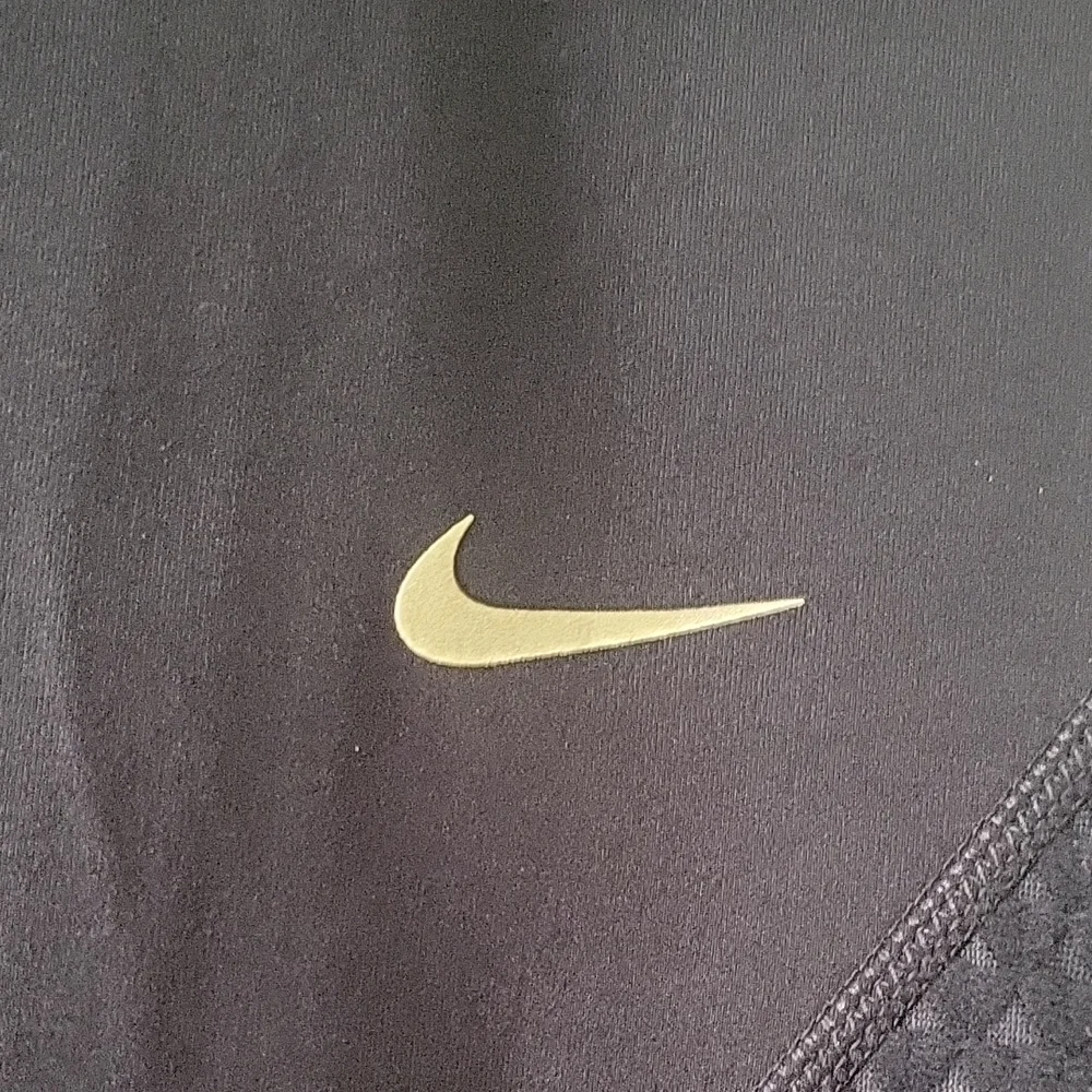 Nike Black Leggings with Gold Logo - Picture 3 of 8